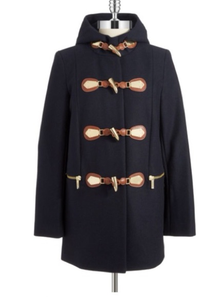 Michael Michael Kors Toggle Duffle Hooded Coat In Navy